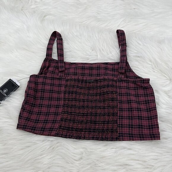 NEW Volcom Chicheck Urself Top Women's Size 8 Medium Cropped Fitted Tube Top - Picture 4 of 10